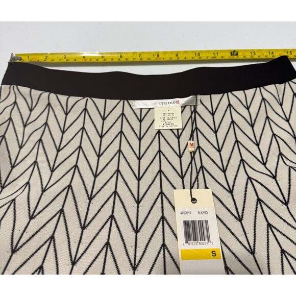 Studio M Women's Y2K 2000 Elastic Waist Black and White Reversible Skirt  Small - Picture 11 of 16